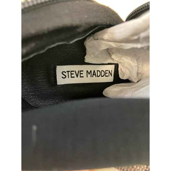 Steve Madden Sultry Rhinestone Over The Knee Platform Black Boots - Picture 15 of 16